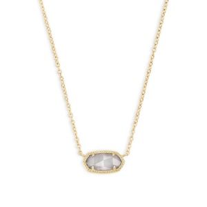 NWOT Kendra Scott Elisa Gold Pendant Necklace in Slate Cat's Eye